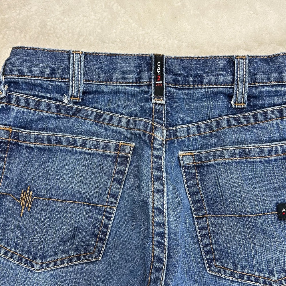 Ariat FR M4 Bootcut Jeans Mens 32x32 Blue Denim Relaxed Fit Western Workwear - Picture 5 of 16